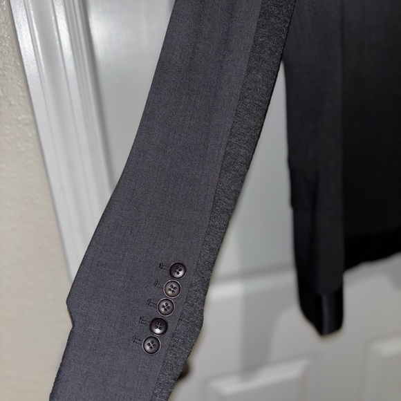 BCBGMAXAZRIA  Blazer Size S Kana Heather Jacket Satin Trim Gray​​​ - Picture 6 of 7